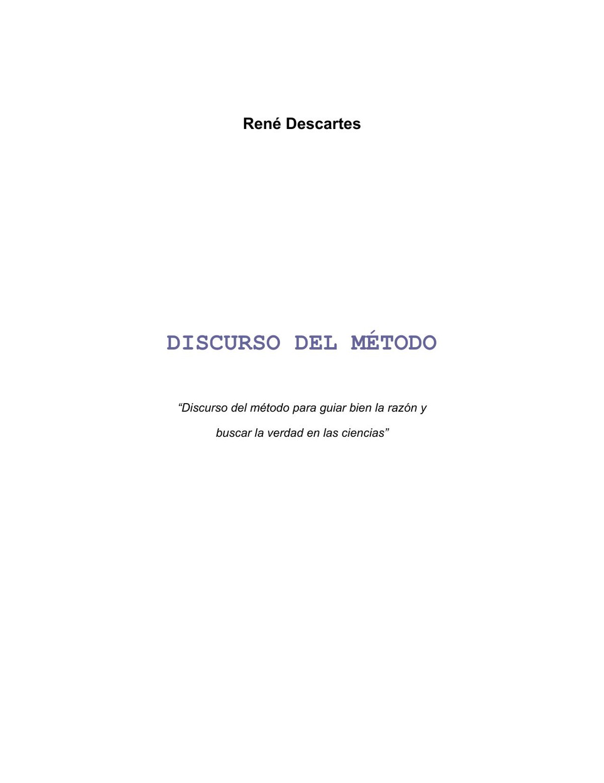 Discurso del método